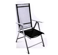 Fotele i krzesła ogrodowe - Garthen Komplet 2 x krzesła rozkładane - czarne - miniaturka - grafika 1