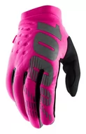 Rękawiczki rowerowe - Rękawiczki 100% BRISKER Women's Glove neon pink black roz. M (długość dłoni 174-181 mm) - miniaturka - grafika 1