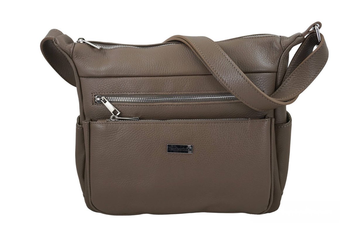 Codzienna i praktyczna torebka na ramię - Beżowa ciemna