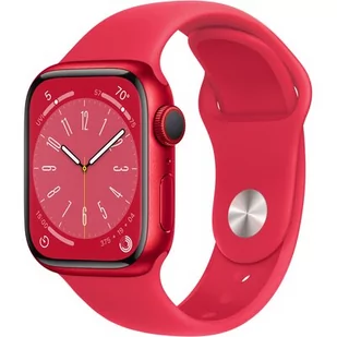 Apple Watch 8 Cellular 41mm Czerwony z opaską sportową w kolorze czerwonym - Smartwatch - miniaturka - grafika 1