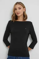 Bluzki damskie - Tommy Hilfiger longsleeve bawełniany kolor czarny - miniaturka - grafika 1
