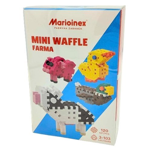 Marioinex Mini waffle Wafle 120szt Klocki Zwierzęta gospodarcze FARMA