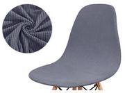 Pokrowce na meble - POKROWIEC krzesło skandynawskie SZARY żakard - miniaturka - grafika 1