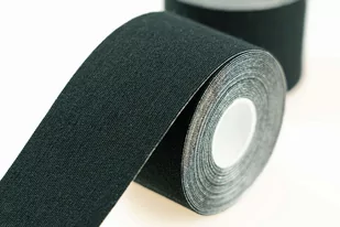 Taśma do kinesiology tapingu sportowo-korekcyjna 5 cm x 5 m - Wybierz kolor: Czarny - Akcesoria do rehabilitacji - miniaturka - grafika 1