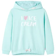 Bluzy dla dziewczynek - Bluza dziecięca z kapturem, błękitna, 140 - miniaturka - grafika 1