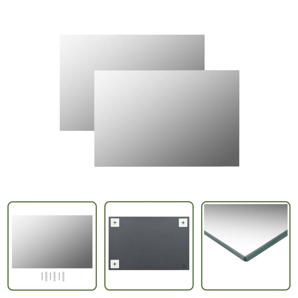 The Living Store Lustro ścienne 2 szt. 60 x 40 cm Prostokątne szkło