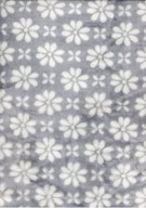 Koce - Koc Narzuta Z Mikrofibry 160X200 Baxi 006 Bed And You Szary Kwiatuszki Kremowe - miniaturka - grafika 1