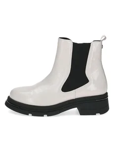 Caprice Skórzane botki w kolorze białym - Botki damskie - miniaturka - grafika 1