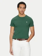 Koszulki męskie - Polo Ralph Lauren T-Shirt 710671438422 Zielony Slim Fit - miniaturka - grafika 1