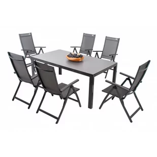 LUNA ACTIVE szary - aluminiowy zestaw wypoczynkowy 6 + 1 - Meble ogrodowe - miniaturka - grafika 1