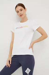 Koszulki i topy damskie - Columbia t-shirt sportowy Sun Trek kolor biały - grafika 1
