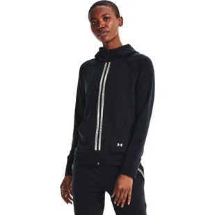 Damska bluza treningowa UNDER ARMOUR Rival Terry Taped FZ Hoodie - czarna - Bluzy sportowe damskie - miniaturka - grafika 1