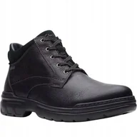 Botki męskie - CLARKS TRZEWIKI CZARNE SKÓRZANE ZA KOSTKĘ SZNUROWANE 44 JLF - miniaturka - grafika 1