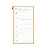 Planery - Tablica planer, tygodniowy, nadruk w kolorze czarnym, rama drewniana, model 3, 30x60 cm - miniaturka - grafika 1