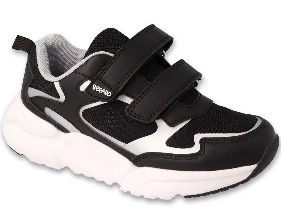 Buty dziecięce Befado 516Y406 chłopięce dziewczęce sportowe rzepy czarne-36