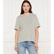 Koszulki i topy damskie - Tommy Hilfiger T-shirt Loose fit z dodatkiem lnu - miniaturka - grafika 1
