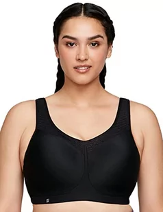 Glamorise Damski biustonosz sportowy Full Figure Plus Size High Impact Wonderwire #9066, Czarny, 85B - Biustonosze - miniaturka - grafika 1