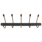 Wieszaki i stojaki - Wieszak ścienny 80044 Szary z drewnianymi zakończeniami - miniaturka - grafika 1