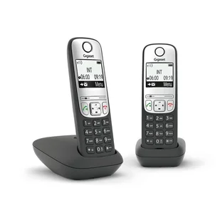 Gigaset A690 Duo Telefon analogowy Nazwa i identyfikacja dzwoniącego Czarny, Srebrny - Telefony stacjonarne - miniaturka - grafika 1