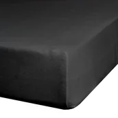 Prześcieradła - Wysokie prześcieradło 120x200+25cm bawełna jersey czarne Eurofirany - miniaturka - grafika 1