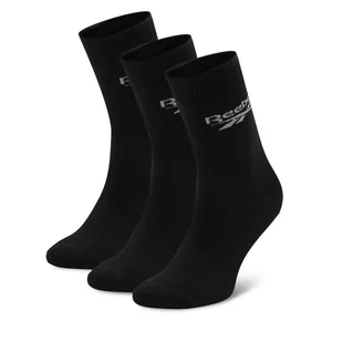 Zestaw 3 par wysokich skarpet unisex Reebok R0367-SS24 (3-pack) Czarny - Skarpetki męskie - miniaturka - grafika 1