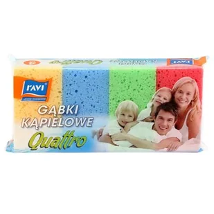 Gąbka kąpielowa Quattro 4 sztuki - Rękawice i gąbki do kąpieli - miniaturka - grafika 1