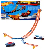 Zabawki konstrukcyjne - Hot Wheels Zestaw Podwójny Zjazd + 2 autka DNR54 - miniaturka - grafika 1