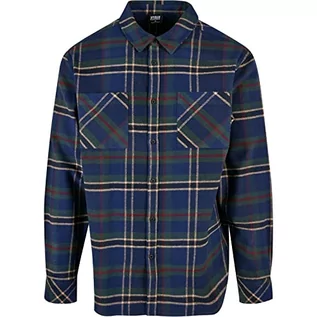 Koszule męskie - Urban Classics Męska koszula górska, ciemnoniebieska/bottlegreen, 4XL, Darkblue/bottlegreen, 4XL - grafika 1