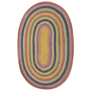 Dywan owalny z juty 70 x 100 cm wielokolorowy PEREWI - Dywany Dywan owalny z juty 70 x 100 cm wielokolorowy PEREWI - Dywany - miniaturka - grafika 1