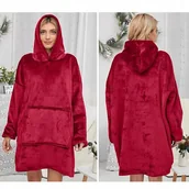 Bluzy męskie - KOC KOCOBLUZA OVERSIZE GRUBA DUŻA BLUZA Z KAPTUREM SZLAFROK DAMSKA MĘSKA - miniaturka - grafika 1