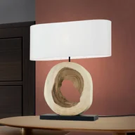 Lampy stojące - Lampa stołowa Nathan z drewnianą stopą - miniaturka - grafika 1
