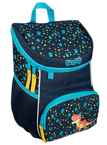 Scooli Mini Me plecak przedszkolny Domi Dino – lekki plecak dziecięcy – wyściełane szelki, niebieski, 29x20x13 cm