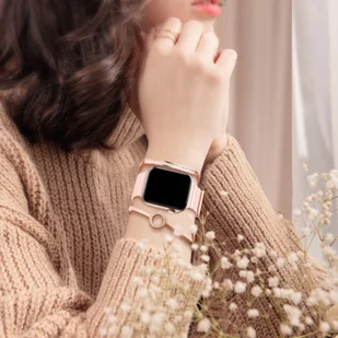 Kingxbar Magnetic Band pasek bransoletka do Watch 6 / SE / 5 / 4 / 3 / 2 (40mm / 38mm) magnetyczna silikonowa opaska różowy - Etui i futerały do telefonów - miniaturka - grafika 7