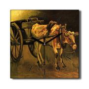 Zegary - Zegar na płótnie loft Wózek i wół Van Gogh 30x30, Coloray - miniaturka - grafika 1