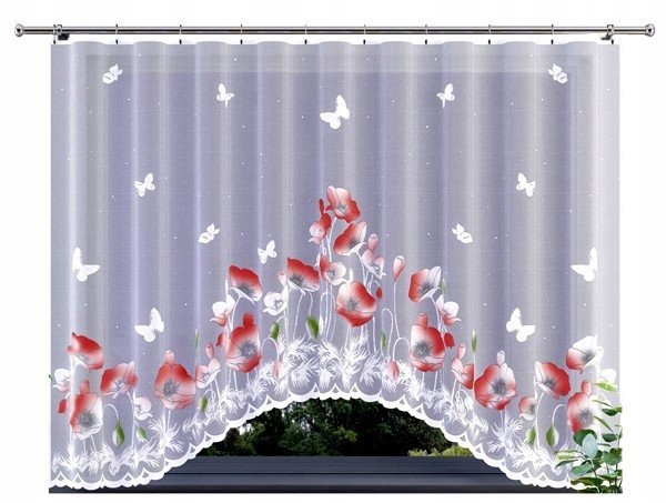 Maki firana rozm. 300x150cm malowana (gotowa)