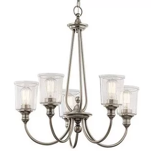 Kichler Żyrandol LAMPA wisząca KL-WAVERLY5-CLP Elstead industrialna OPRAWA zwis na łańcuchu cyna przezroczysty KL-WAVERLY5-CLP - Lampy sufitowe - miniaturka - grafika 1