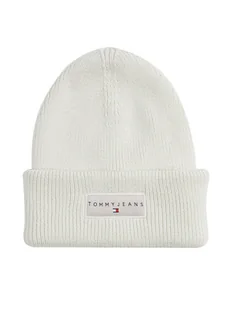 Tommy Jeans Czapka Tjw Linear Beanie AW0AW17913 Biały - Czapki damskie - miniaturka - grafika 1
