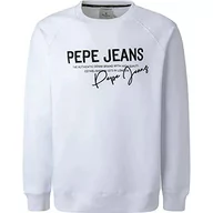 Swetry męskie - Pepe Jeans sweter męski penn, 800 biały, XS - miniaturka - grafika 1