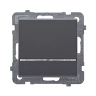 Wyłączniki światła i elektryczne - LEDart jednobiegunowy z podświetleniem niebieskim, Ospel SONATA ŁP-1RS/m/33, bez ramki, kolor czarny metalik - miniaturka - grafika 1