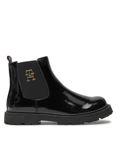 Tommy Hilfiger Botki Chelsea Boot T1A5-33563-0343 S Czarny - Buty dla chłopców - miniaturka - grafika 1