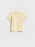 Bluzki dla niemowląt - Reserved - Bawełniany t-shirt z haftem - jasnożółty - miniaturka - grafika 1