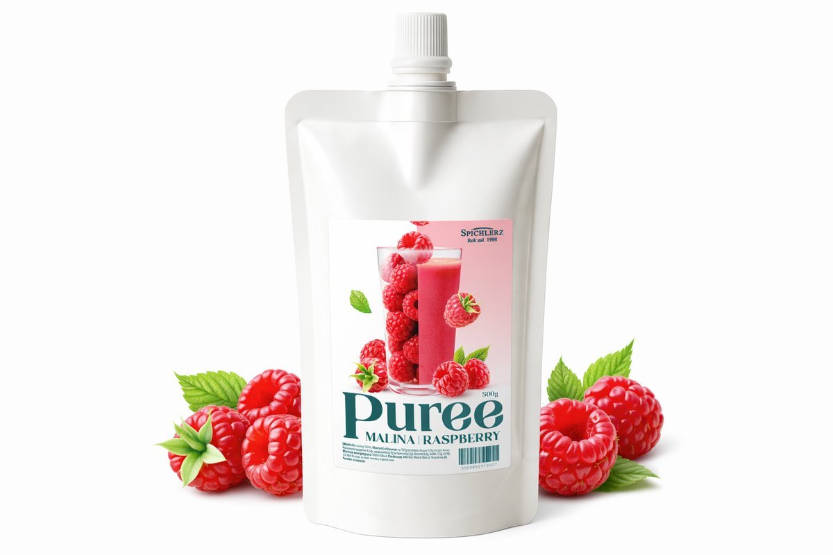 Puree Malina BEZ CUKRU z Malin Pulpa Malinowa 500g 100% owoce Spichlerz