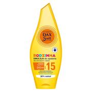 Balsamy i kremy do opalania - DAX Cosmetics Sun RODZINNA Emulsja do opalania dla dorosłych i dzieci SPF15, 250 ml 5900525053466 - miniaturka - grafika 1