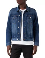 Kurtki męskie - Armani Exchange Męska kurtka z logo Back Patch, indygo denim, rozmiar M - miniaturka - grafika 1