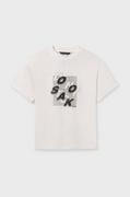 Koszulki dla chłopców - Mayoral t-shirt bawełniany dziecięcy kolor beżowy z nadrukiem - miniaturka - grafika 1