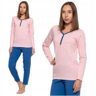 Piżamy damskie - Urocza PIŻAMA DAMSKA Długi Rękaw Spodnie Gładka Elegancka MORAJ 3XL - miniaturka - grafika 1