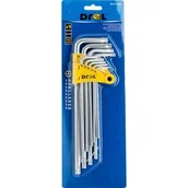 Klucze i nasadki - Drel Klucz Torx z otworem bardzo długi T10-50 Cr-V komplet 9 szt. - miniaturka - grafika 1