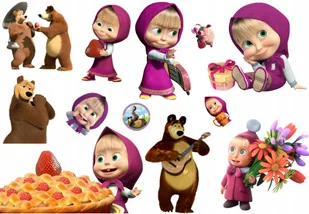 TATUAŻE ZMYWALNE DLA DZIECI MASZA I NIEDŹWIEDŹ SMOKA DUŻO WZORÓW - Zabawki kreatywne - miniaturka - grafika 1