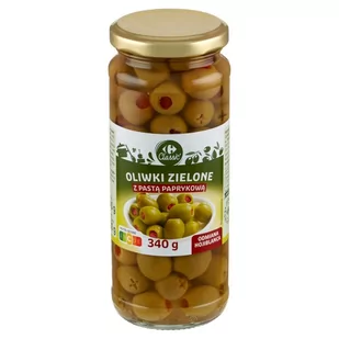 Carrefour Classic Oliwki zielone odmiana Hojiblanca z pastą paprykową 340 g - Warzywa w marynacie - miniaturka - grafika 1