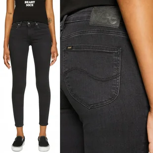 Lee SCARLETT Pavia Worn CZARNE DAMSKIE SPODNIE JEANSOWE RURKI W32 L33 - Spodnie damskie - miniaturka - grafika 1